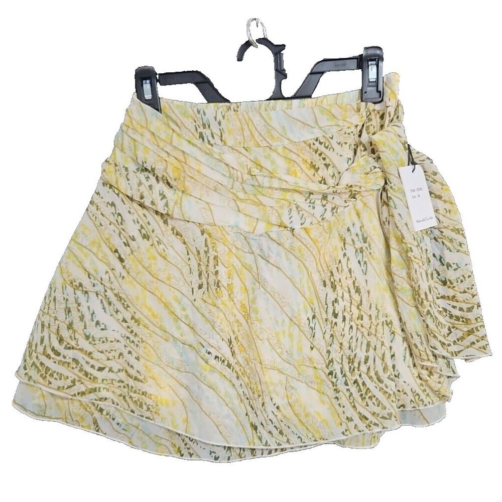 NWT Japna Women's Skirt Medium Yellow Polyester Chiffon Wrap & Tie Skirt